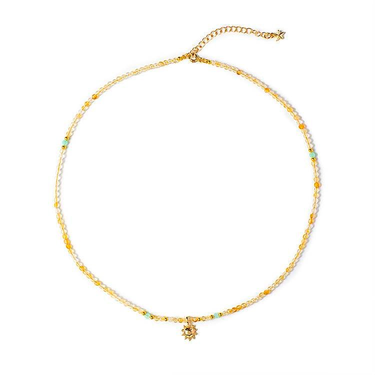 Yellow Crystal Necklace - Sunny and Serene