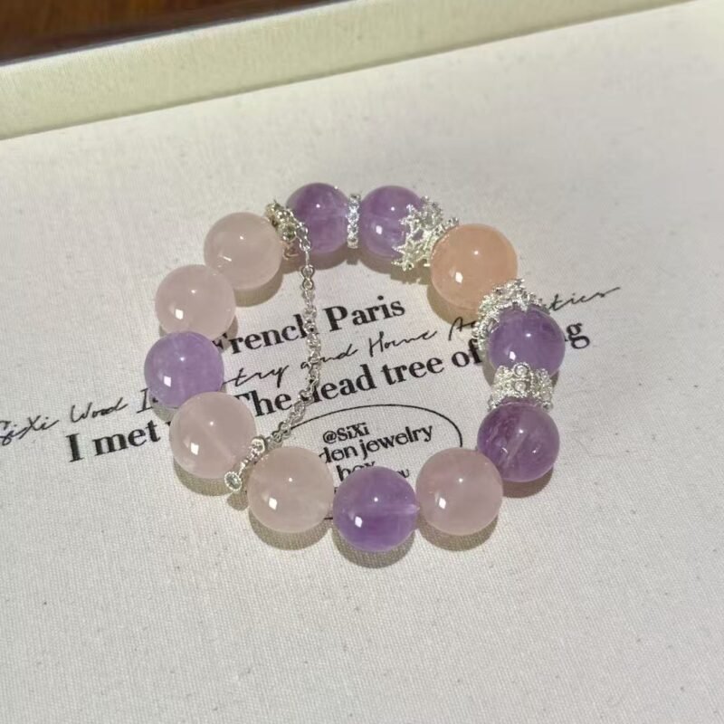 Pink and purple crystal bracelets