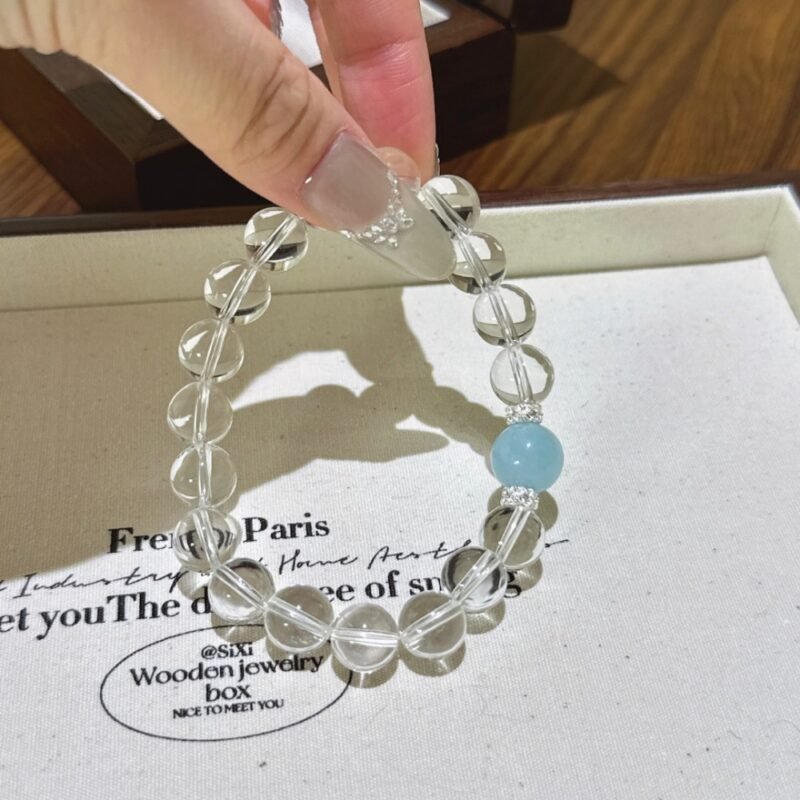 White Crystal Sea Blue Bracelet